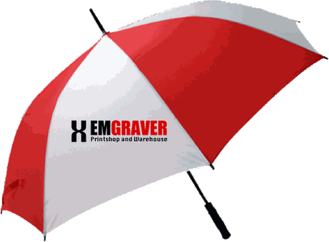 Golf-style custom sport umbrella with printed logo panel